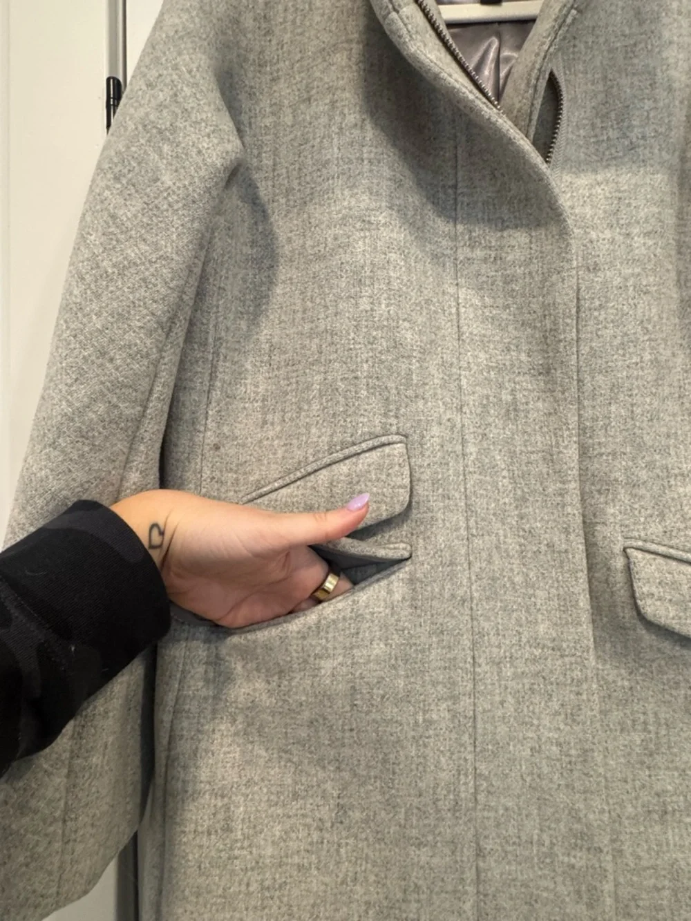 J. Crew Cocoon Coat in Italian Stadium-Cloth Wool - Heather Dusk - Size 6 - Picture 9 of 12